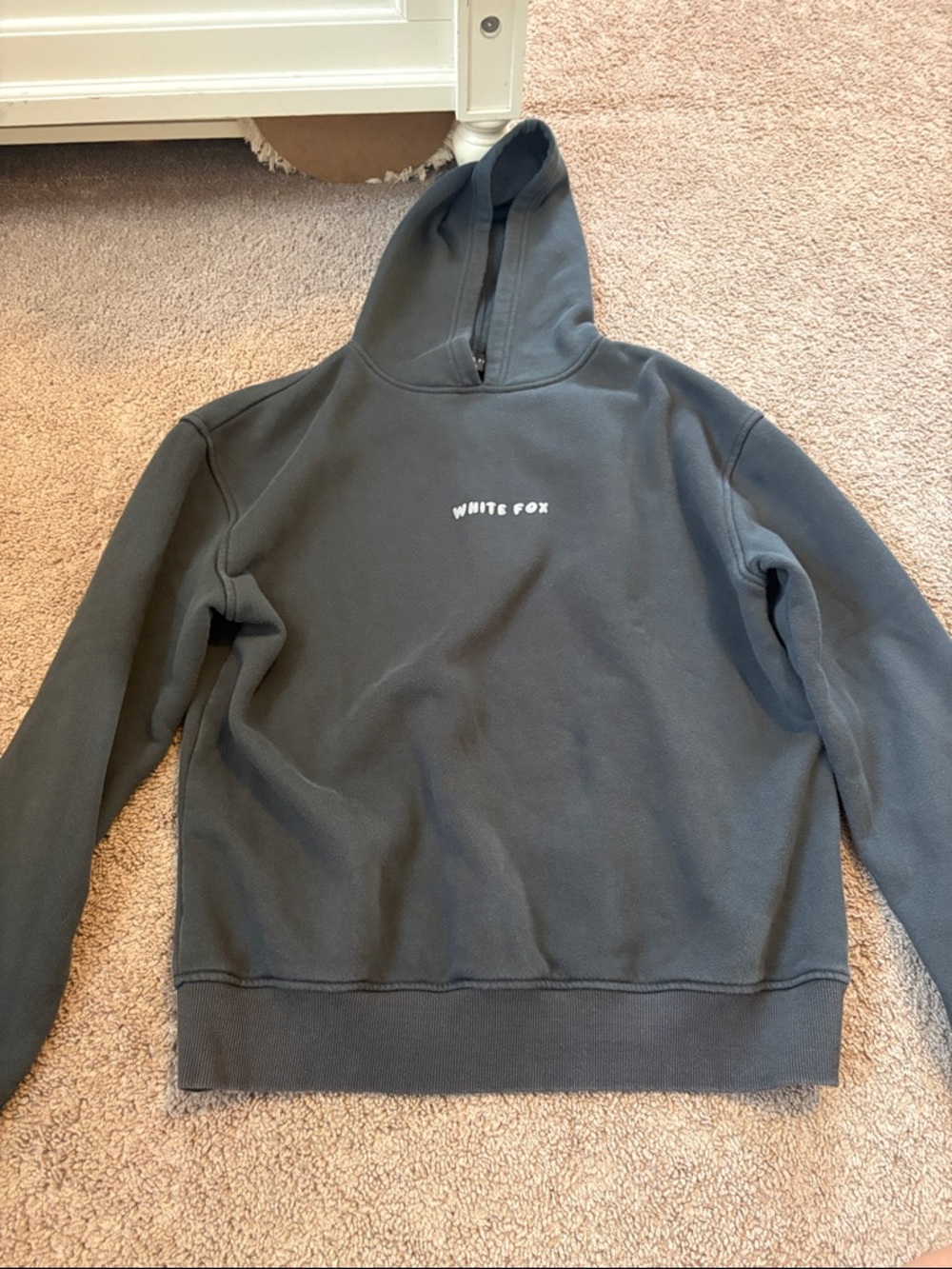 Charcoal Gray White fox Hoodie - S/M